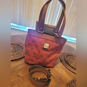 Dooney & Bourke Vintage (Red) Monogram Tote with Detachable Shoulder Strap